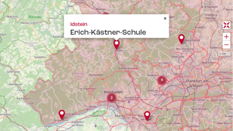 PiT-Hessen - Landkarte der teilnehmenden Schulen PiT-Hessen - Landkarte der teilnehmenden Schulen