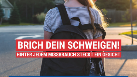 Plakat der Kampagne Brich Dein Schweigen