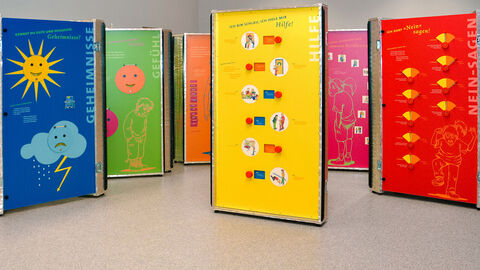 Übersichtsaufnahme der einzelnen Stationen der Ausstellung ECHT KLASSE